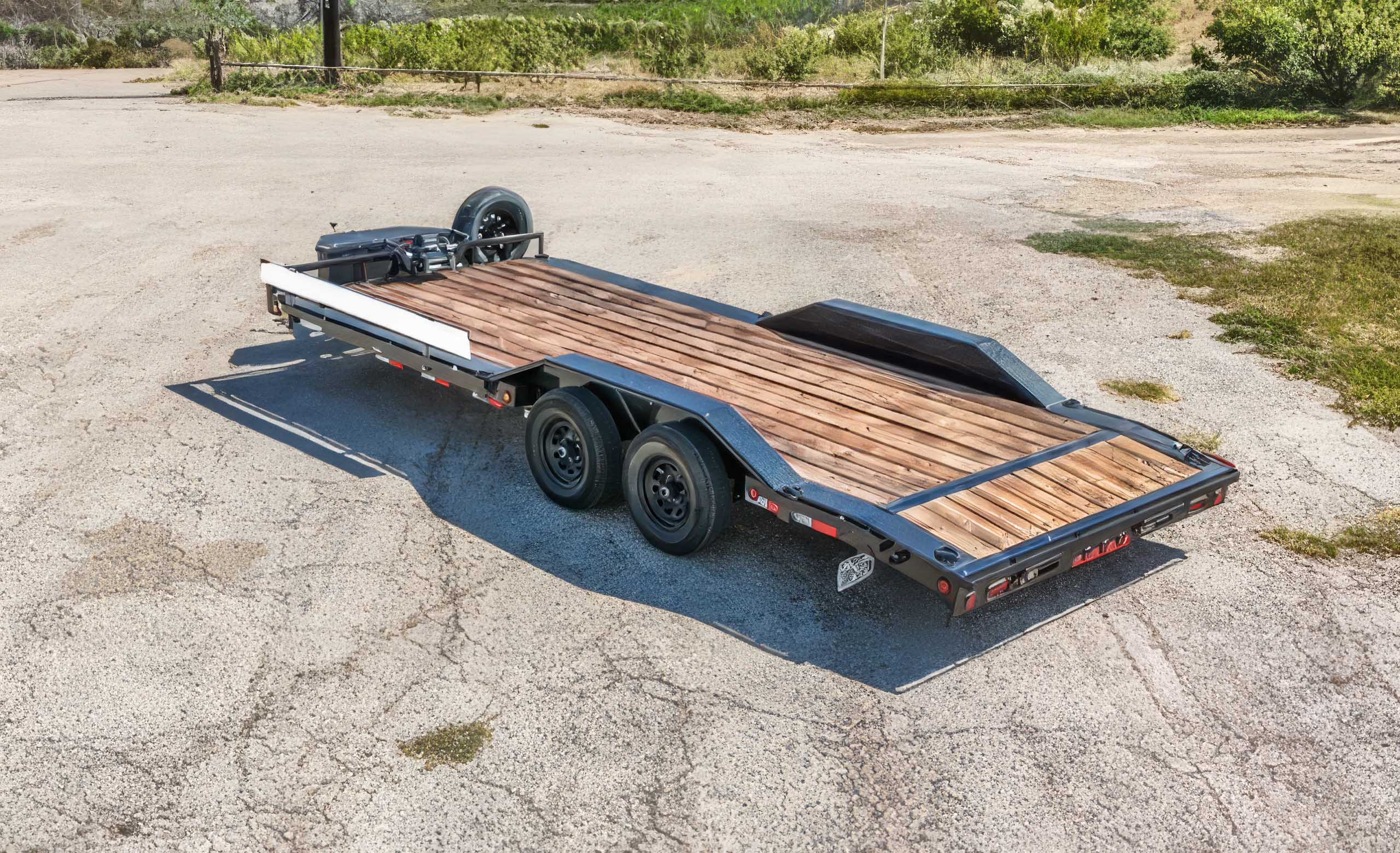 G5 Trailer Rentals 20ft car hauler trailer with drive-over fenders - San Angelo TX