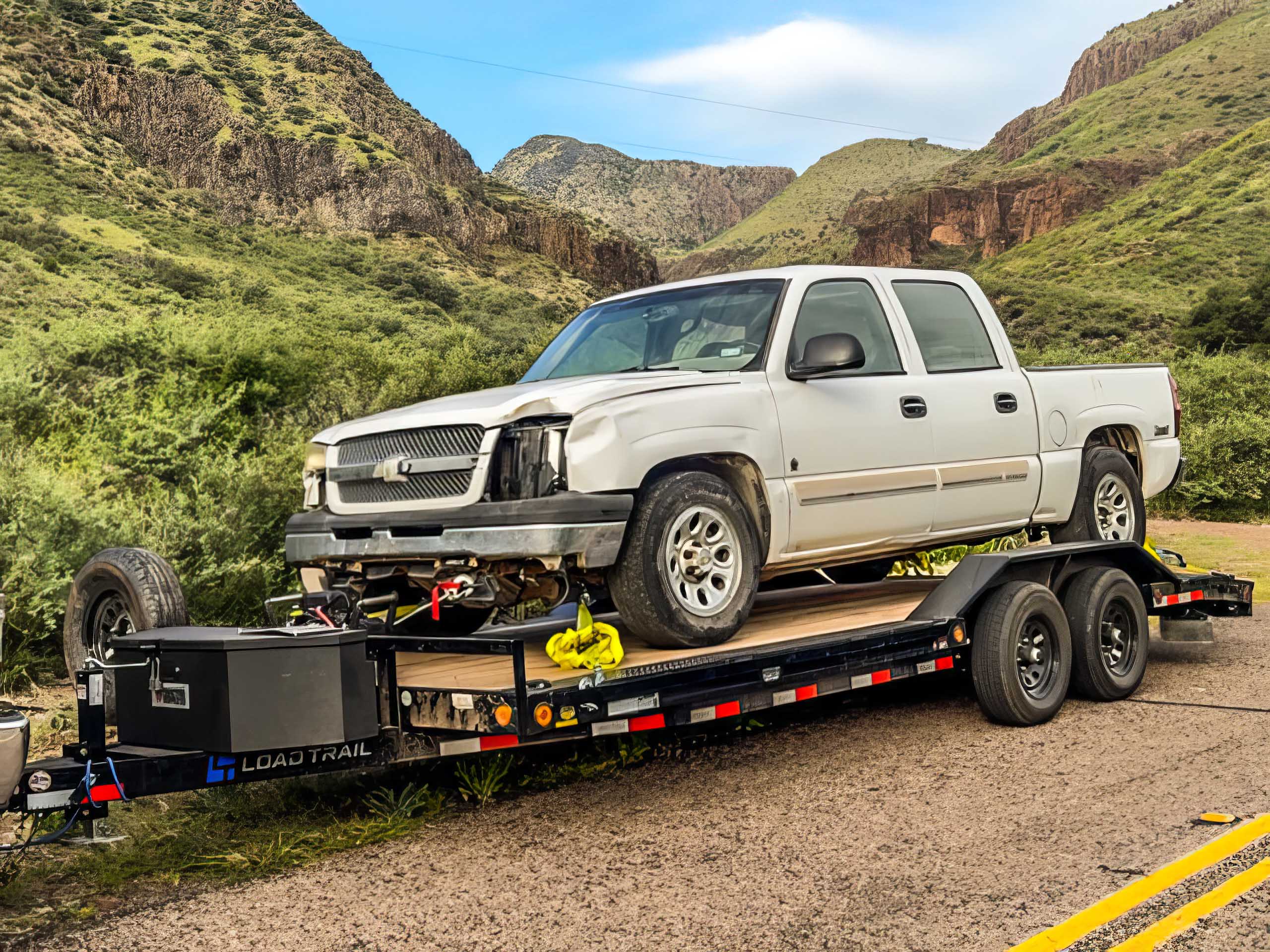 Heavy-duty car hauler trailer with professional grade lighting - San Angelo trailer rental